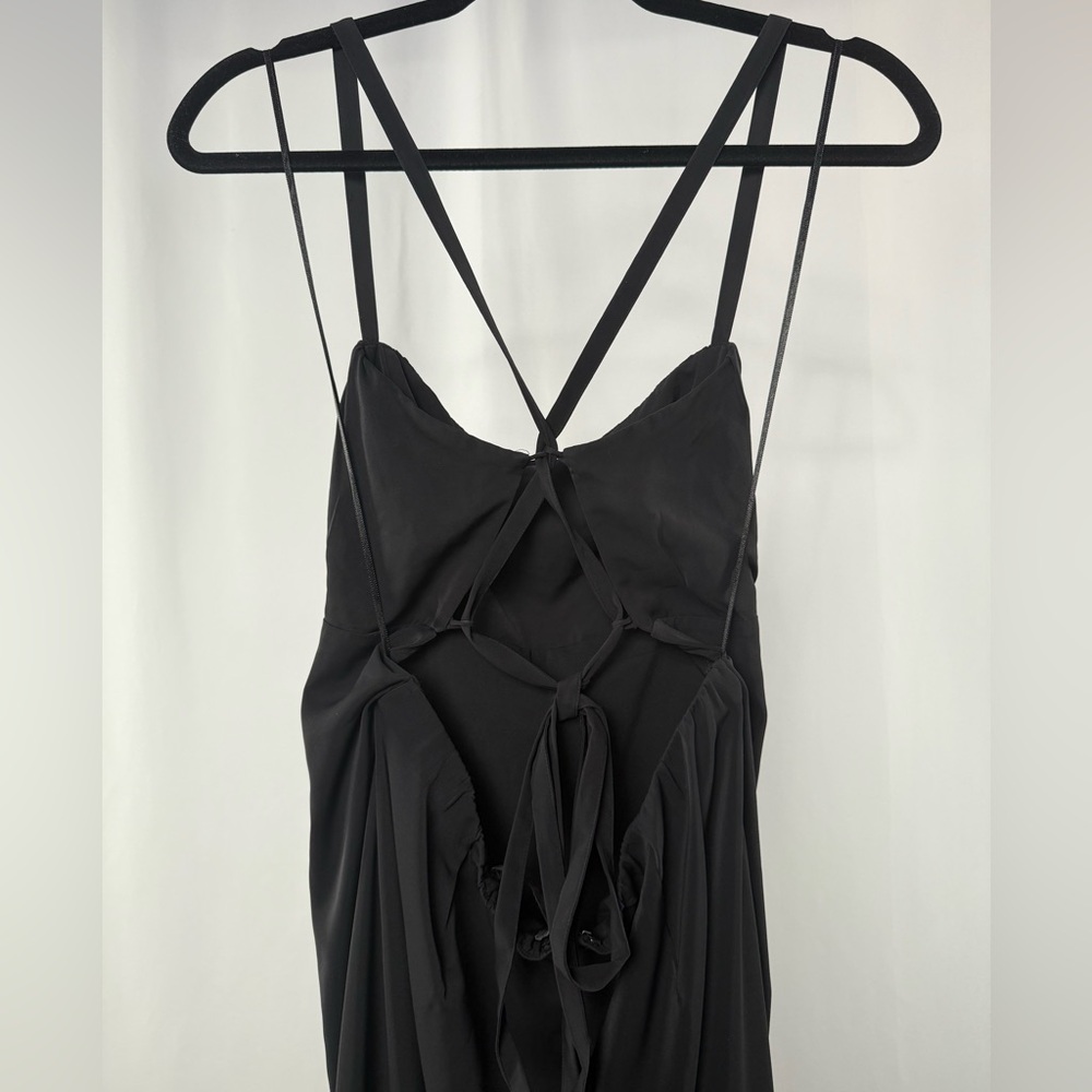 NWT Abercrombie & Fitch‎ Criss Cross Back Midi Dress in Black Size Large - Picture 4 of 11